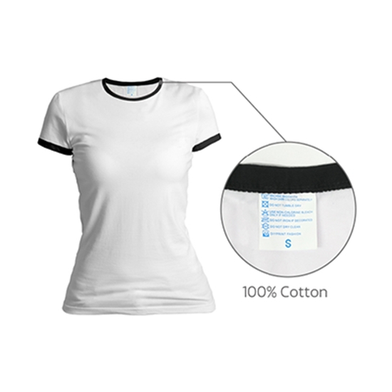 Women 's Cotton Black Round Neck T - shirt