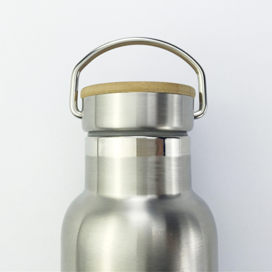 Bamboo Trimmed Stainless Steel Bottle