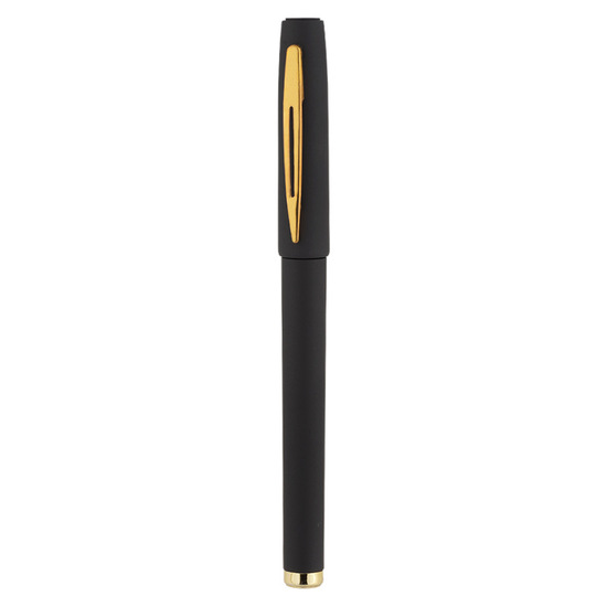 Black advertising pen with golden clip