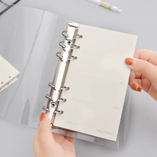 Transparent PVC loose-leaf notebook