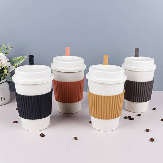 Wheat straw insulated coffee cup